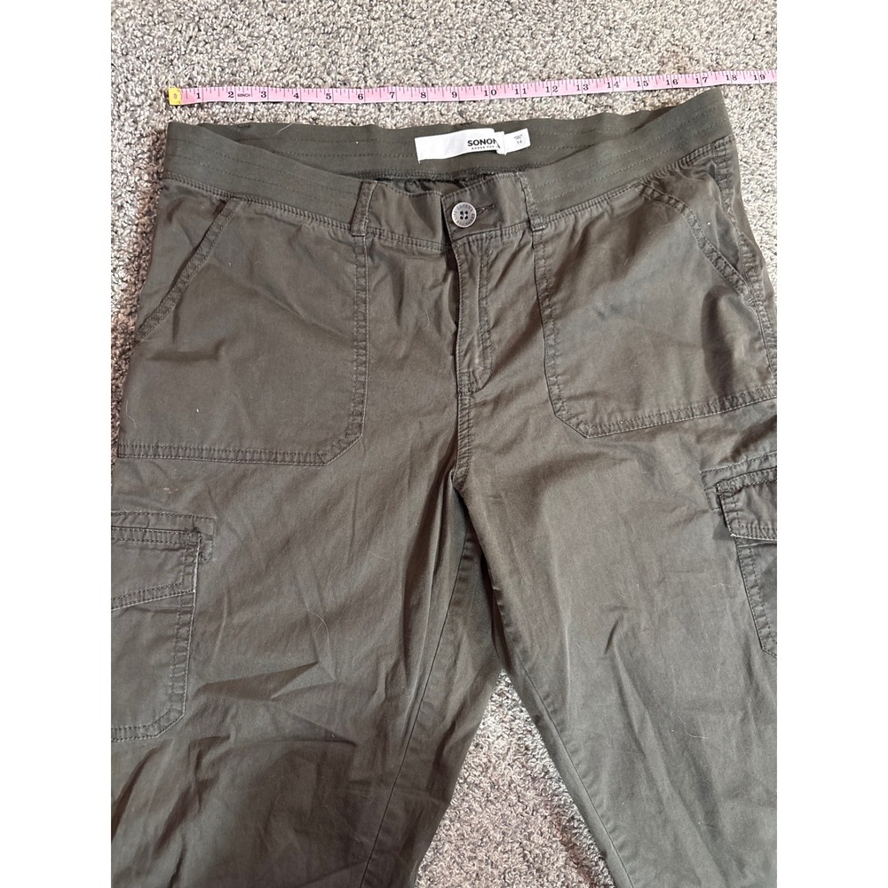 Sonoma Cargo Pants Womens 14 Olive Green Stretch Utility Multi Pocket Gorpcore - Picture 6 of 11